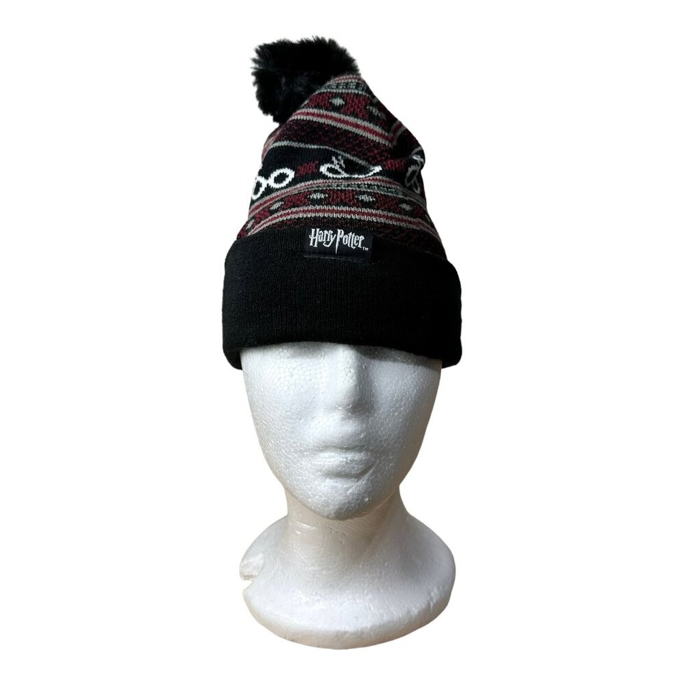 Harry Potter Glasses Logo Knit Pom Cuff Beanie Hat Cap Adult